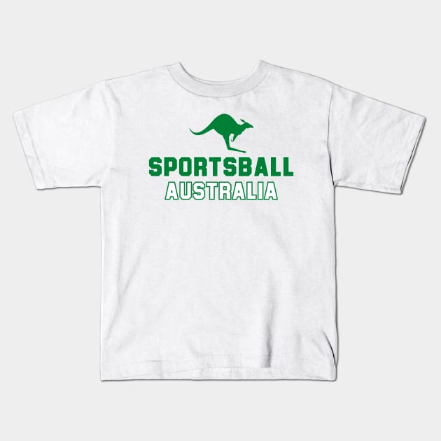 SPORTSBALL AUSTRALIA Varsity Green Kids T-Shirt by Simontology